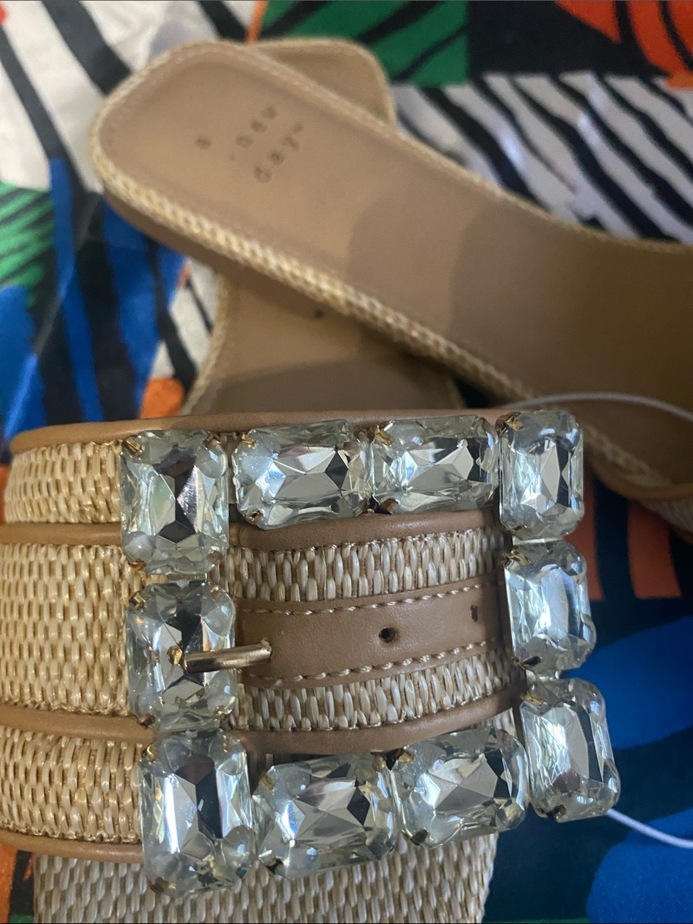 a new day Beige Rhinestone Buckle Slide Mules - Picture 5 of 5